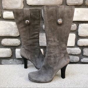 Franco Sarto Grey Suede Magia Boot sz 10